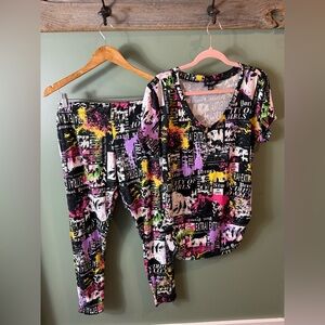 Rouge Helium Graphic Print Top and Leggings Set